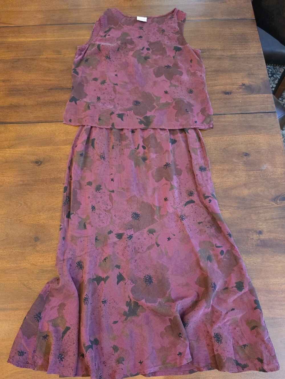 Click By Color Me Cotton M Burgundy Set Tank Maxi Skirt Forest Fairy Whimsigoth